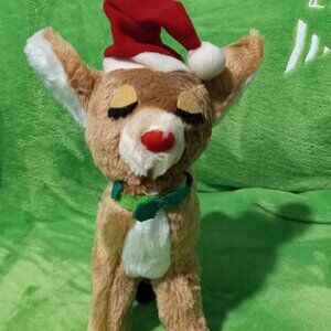 VINTAGE 1974 10" DAKIN CHRISTMAS REINDEER FAWN STUFFED PLUSH ANIMAL DOLL
